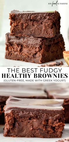 the best fudgey healthy brownies gluten free, made with greek yogurt