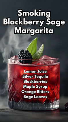 Smoking Blackberry Sage Margarita Halloween Margaritas, Sage Margarita, Sage Party, Tequila Drinks Recipes, Blackberry Margarita, Blood Orange Margarita, Holiday Finds