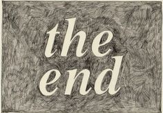 the end written in black ink on paper