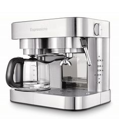 an espresso machine is shown on a white background