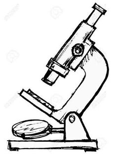 a black and white drawing of a microscope