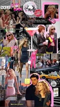 the collage shows many different people and their names in pink, black, and white