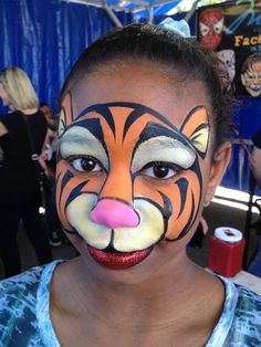 AmaDazzle Arts (Christina Kerr Davidson) || tigger Tigger Face Paint, Tigger Make Up, Winnie The Pooh Face Paint, Easy Tiger Makeup, Tigger Makeup, Disney Face Paint, Disney Face Painting, Face Painting Ideas