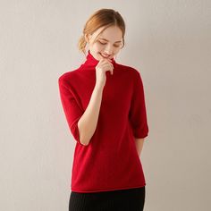 Free Shipping on orders $45+   
  First Order 10 % OFF, CODE: DAISYSILK   
  FREE Scrunchy or Eye Mask Gift on Orders $100+   
  (No Code Needed)      -95% A-grade Mongolian cashmere  
 -Knitted yarn Of long-staple finest fibers  
 -Basic round neck    
 - Regular Fit, short sleeve    
 
 This cashmere sweater adopts 95% Grade A Mongolian cashmere. Featured with softness, elasticity, and warmth, it is soft and comfortable to wear against bare skin. This sweater will fit you well due to its cur Summer Turtleneck, Short Sleeve Turtleneck, Work Holiday Party, Sweaters Women, Cashmere Sweater Women, Bare Skin, Cashmere Turtleneck, Sweater Material, Pullover Sweater Women