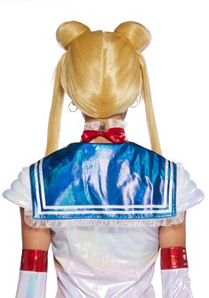 Look pretty while defending the galaxy with this wig, which features two pigtail buns adorned with large gemstones, an attached tiara, and bangs. Pigtail Wig, Pigtail Buns, Halloween Costume Boots, School Halloween Costumes, Costume Boots, Festival Shop, Costume Store, Group Costumes, Halloween Sale