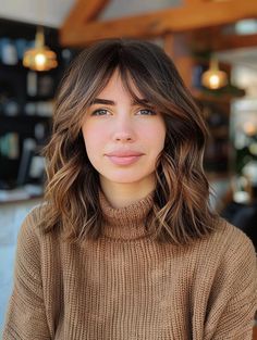 Stylish Shoulder Length Hair with Curtain Bangs Trend Sholdure Length Hair With Curtain Bangs, Medium Length Shag Curtain Bangs, Bangs Straight Medium Hair, Lob Hair With Curtain Bangs, Lob With Curtain Fringe, Curtain Band Medium Hair, Summer Hair Bangs, Medium Hair Cuts For Women Curtain Bangs, Curtain Bangs With Long Bob