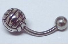 Volleyball belly button ring. I want this!! Turtle Facts, Volleyball Stuff, Start A Fire, Piercing Ring