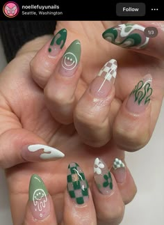 Summer Nails Acrylic, Mix Match Nails, Acrylic Nails Almond Shape, Checkered Nails, Mani Ideas, Boho Nails, Nails Summer Nails, Builder Gel Nails, September Nails