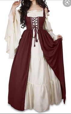 Fair Outfits, Fest Outfits, Vintage Party Dresses, Court Dresses, Old Fashion Dresses, Medieval Costume, Medieval Dress, Medieval Clothing