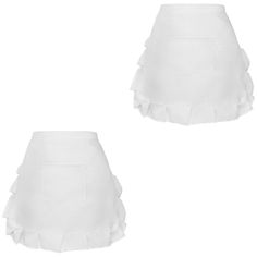 two white skirts with ruffles on them