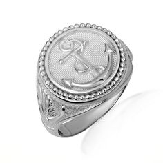 .925 Sterling Silver Nautical Anchor Rope Beaded Dove Signet Ring Factory Direct Jewelry R6507S Embrace the maritime spirit with our Nautical Anchor Rope Beaded Dove Signet Ring-an intricate blend of symbolism and nautical elegance. Meticulously crafted, this ring features a nautical anchor entwined with rope and adorned with a beaded dove, creating a symbolic representation of peace and maritime heritage. Each detail is expertly designed, making this ring a meaningful expression of both strength and tranquility. Tailored for those who appreciate maritime themes, this ring serves as a symbol of strength, peace, and a connection to the sea. The unique combination of the anchor, rope, and dove adds a touch of sophistication to the classic signet ring style, making it a versatile accessory su Anchor Rope, Symbolic Representation, Nautical Anchor, The Anchor, Ring Style, Signet Ring, Fashion Rings, Special Events, Nautical