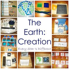 the earth creation project with pictures and words on it