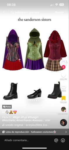 an image of some clothes and shoes on a cell phone screen, with the caption's name below it