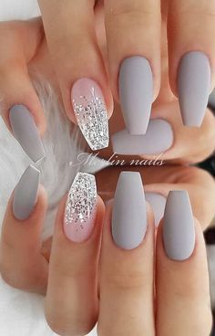 Nails Design Short, Nails Acrylic Square Long, Nails Short Acrylic, Nails Acrylic Square, Nails Elegant, Acrylic Nails Ideas, Nails Coffin Short, Matte Nails Design, Valentine Nails