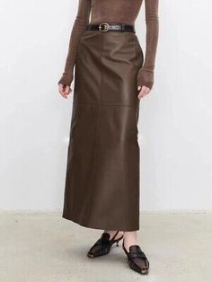 ad eBay - Womens Real Leather Sheepskin Long High Waist A Line Skirts Ladies Autumn Winter - Buy Now, click the link (eBay) Maxi Leather Skirt, Maxi Pencil Skirt, Tank Top Skirt, Duster Cardigan Sweater, Cardigan Sweater Vest, Chic Leather, Women Skirts, Leather Pencil Skirt, Shearling Coat