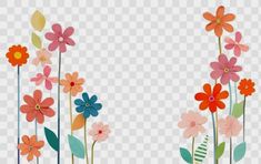 colorful flowers on a transparent background with no background, hd png and psd