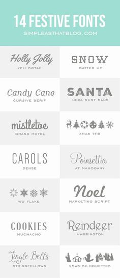 different font styles and colors for logos