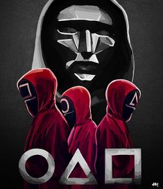 an image of three hooded men with the word oad on them in white letters