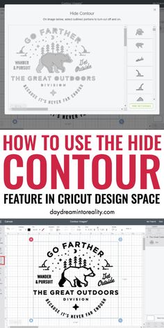 how to use the hide contour feature in cricut design space