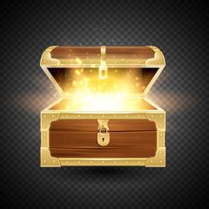 an open wooden chest with light inside on a transparent background stock photo © shutterstocker