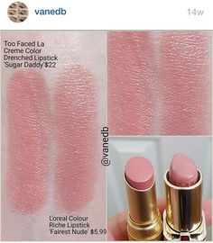 Natural Lip Colors For Fair Skin, Velvet Teddy Mac, Loreal Color Riche Lipstick, Too Faced Lipstick, Lip Colours, Kawaii Makeup