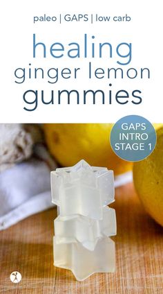 a book cover with an image of gummies and lemons on the table next to them