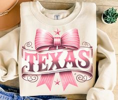 Sublimation Designs For Shirts, Pink Bow Png, Rose Png, Texas Shirts, Bow Png, Pink Bow, T Shirt Design, Sublimation Design, Shirt Design