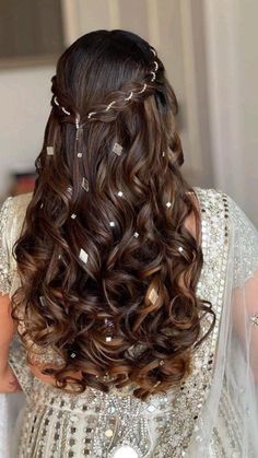 Open Hair Hairstyles, Reception Hairstyles, Mehndi Hairstyles, Wedding Hairstyles Indian, Open Hair, Hairstyles Indian