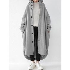 Season:Winter,Fall; Fabric:Polyester; Sleeve Length:Long Sleeve; Look After Me:Machine wash; Gender:Women's; Style:Casual,Casual Daily,Street Style; Elasticity:Micro-elastic; Occasion:Daily Wear,Vacation,Street,Casual; Outerwear Length:Long; Placket:Single Breasted; Fit Type:Regular Fit; Function:Warm,Breathable; Pattern:Plain; Design:with Pockets; Neckline:Hoodie; Outerwear Type:Coat; Front page:FF; Listing Date:07/27/2023; Production mode:External procurement; Bust:; Length:; Sleeve:; Waist:; Special selected products:Clearance Windbreaker Jacket Women, Womens Windbreaker, Stylish Coat, Winter Sweatshirt, Trench Coats Women, Hooded Coat, Outfit Casual, Sleeves Pattern, Windbreaker Jacket