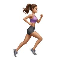 a woman running on a white background with no image in the bottom right hand corner