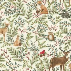 a wallpaper with animals and trees on it