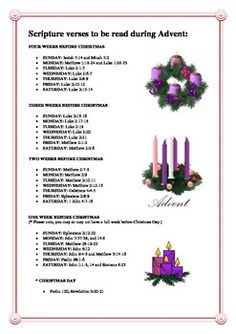 a flyer with candles and wreaths on it