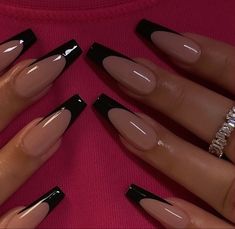 Black Sparkle Nails, Black Coffin Nails, Graduation Nails, Black Acrylic Nails, Formal Nails, Coffin Nails Long, Sparkle Nails, Dark Nails