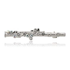 PRICES MAY VARY. 1.5" long pin szie Swarovski Crystal Embedded Rollover Clasp Lead Compliant Packed in a protective gift sleeve Show your edgy side with this flute brooch pin. Perfect gift for music lovers and flute players! Silver Crystal Brooch Pin, Clarinet Jewelry, Flute Necklace, Trombone Necklace, Silver Art Nouveau Brooches As Gift, Gift For Music Lover, Diamond Bracelet, Brooch Pin, Swarovski Crystals