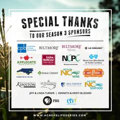 a sign that says special thanks to our season 3 sponsors on the side of a field