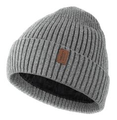 PRICES MAY VARY. [Warm Fleece Lined Beanie] Unlike the most beanie, winter ski caps for men are double layered, mens beanies cap has thick fleece lining inside, pretty warm and comfortable, don't be afraid of headache on extremely strong windy days anymore, enjoy your coziness time with family, friends during coldest winter when going out to play. [Skin-friendly Soft Material] Made of premium comfortable polyester fabric and pretty soft knitted, fleece lined hat is not only softer and skin-frien Mens Beanies, Winter Caps, Beanie For Men, Beanie Fits, Men's Beanies, Ski Cap, Winter Hats For Men, Beanie Cap, Winter Cap