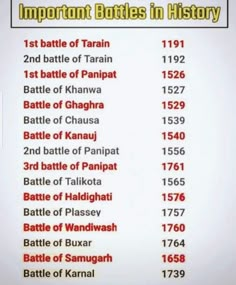 the most important battles in history infographicly displayed on a white board with red and yellow text