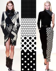 Trend Council, Flamboyant Gamine, Dots Fashion, Winter Typ, 2014 Trends, 2015 Trends, White Prints, Print Trends, Black White Fashion