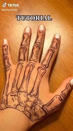 a person's hand is shown with the words, how to draw skeleton hands