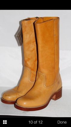 Campus Boots, Frye Campus Boots Outfit Style, Frye Campus Banana Boots, 70s Brown Boots, Frye Campus Boots Black, Vintage Frye Campus Boots, Brown Handbag, Shoe Inspo