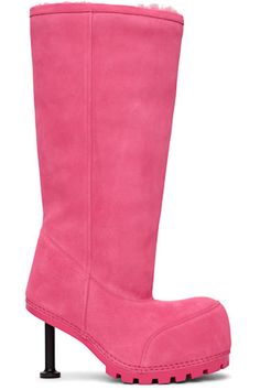 Balenciaga - Pink Alaska Fur Tall Boots