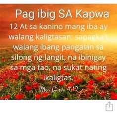 a field with red flowers and the words pagibig sa kapwa