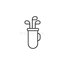 a golf club in a cup line icon on white background royalty illustration stock images and clipping