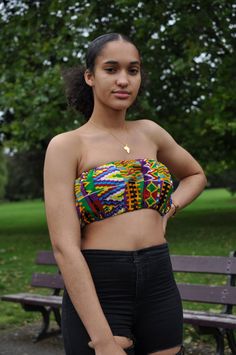 Africa print cotton crop top. It gives a sophisticated and elegant on a jeans or skirt for casual day out Strapless Cotton Crop Top For Beach, Spring Bandeau Crop Top, Chic Cotton Bandeau Tube Top, Cotton Bandeau Tube Top For Day Out, Chic Fitted Multicolor Tube Top, Trendy Cropped Tube Top For Day Out, Trendy Cotton Tube Top For The Beach, Chic Multicolor Bandeau Top, Stretch Cotton Cropped Tube Top