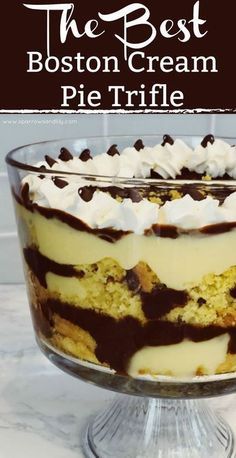 the cover of boston cream pie trifle