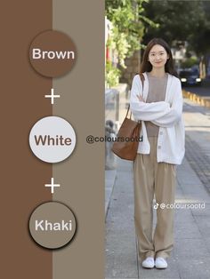 Khaki Color Combination Outfit, Mix And Match Colors Outfits, Khaki Color Combination, Stylish Outfits Casual, Capsule Wardrobe Casual, Conservative Outfits