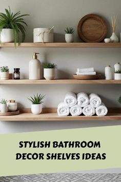 Stylish Bathroom Decor Shelves Ideas Open Shelf In Bathroom, Floating Shelves In Bathroom Ideas, Bathroom Shelving Decor, Bathroom Decor Shelves, Eclectic Decor Bedroom, Shelves For Bathroom, Natural Bedroom Decor, Cool Shelves, Bedroom Decor On A Budget