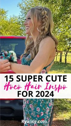 these are really cute hoco hairstyles Hoco Hair Down, Cute Hoco Hairstyles, Fall Haircuts For Women, Easy Homecoming Hairstyles, Homecoming Hair Ideas, Fall Haircuts, College Hairstyles, Romantic Waves, Intricate Braids