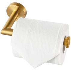 a close up of a toilet paper roll with a gold finish on the top and bottom