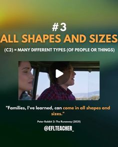 two people in a car with the caption'all shapes and sizes 2 may different types of people or things '